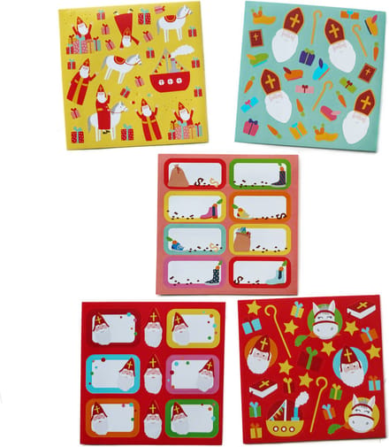 3BMT® Sinterklaas Versiering - Sinterklaas Stickers en Etiketten - 5 vellen
