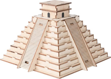 De Bouwplaats 3D Maya Piramide Kukulcán - Houten bouwplaat - 125 onderdelen
