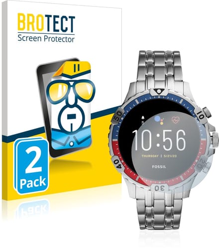 BROTECT - Screenprotector voor Fossil Garrett HR (5. Gen) - Folie Beschermfolie transparant 2 Stuks