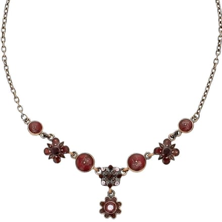 Behave - bloemenketting met roze details - nikkelvrij, 40 cm, modeaccessoire