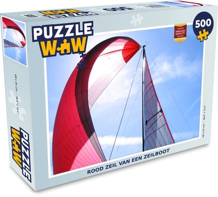 Puzzel Rood zeil van een zeilboot - Legpuzzel - Puzzel 500 stukjes