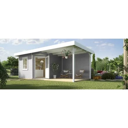 Weka Tuinhuis Met Overkapping 213 Type B Gr1 Grijs 238x541cm