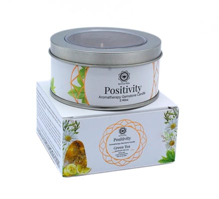 Green Tree - Edelsteen - Geurkaars - Gemstone Candle - Positivity - Green Tea - 70g