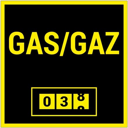 Gasmeter bord | gecoat dibond materiaal | 30 x 30 cm