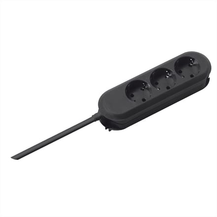 Bachmann 387170 Stekkerdoos 3-voudig Zwart Randaarde stekker 1 stuk(s)