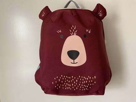 Tiny Backpack bear burgundy