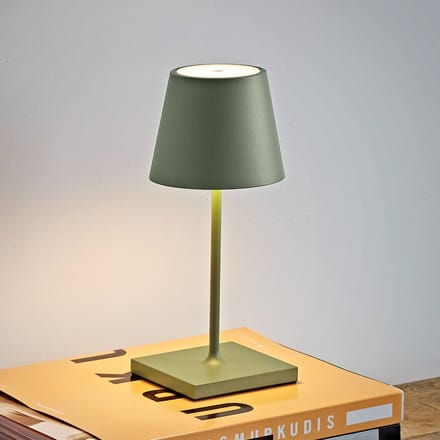 Sigor Nuindie mini LED oplaadbare tafellamp, USB-C, saliegroen, dimbaar