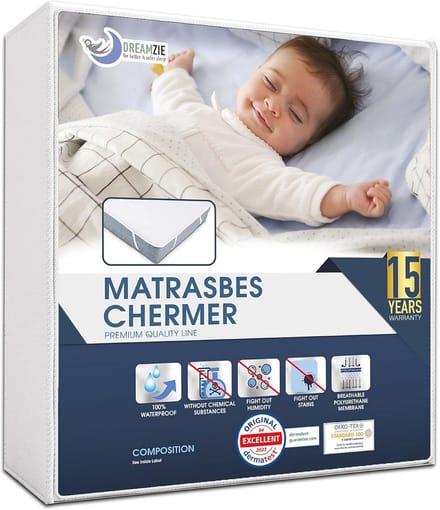 Waterdichte Matrasbeschermer 70 x 200 cm - Ademend en Met Elastische Hoeken