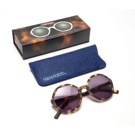 Looplabb zonnebril op sterkte, sterkte +2,00, model lolita, kleur schildpad