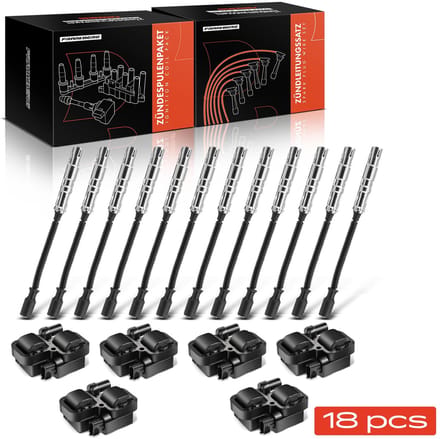 Frankberg 12x bougiekabel + 6x bobine voor Mercedes-Benz