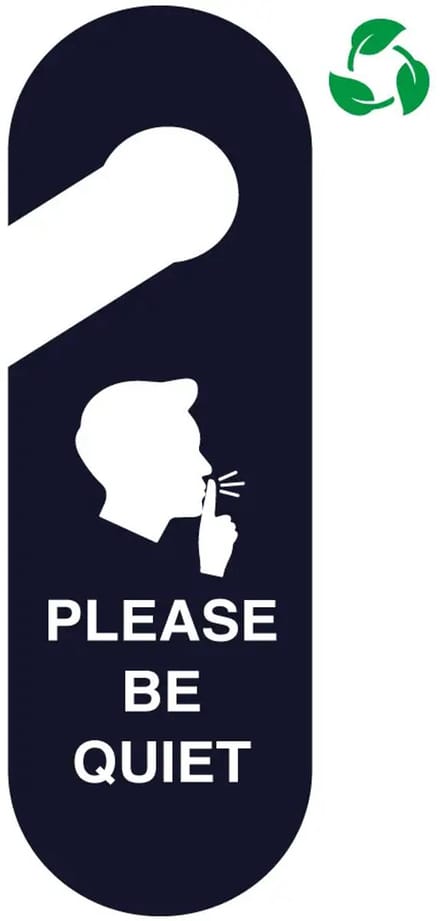 Please be quiet deurhanger - Forex Re materiaal | 30 x 10 cm