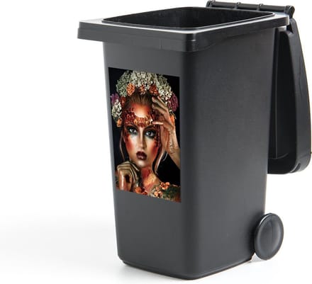 Container sticker Bloemen - Vrouw - Kroon - 40x60 cm - Kliko sticker