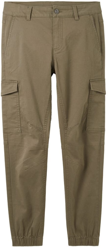 Tom Tailor - Cargobroek met opgestikte zakken - Maat 170 - Dusty Olive Green