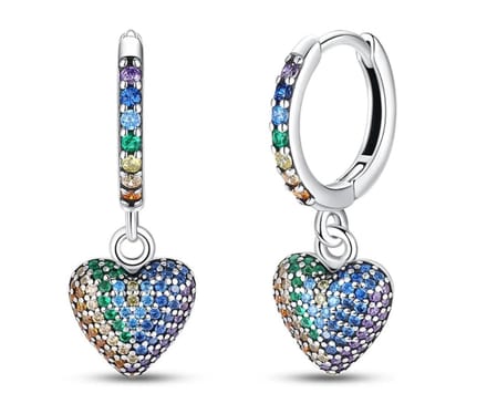 Oorbellen multicolor zirkonia Sterling zilver925