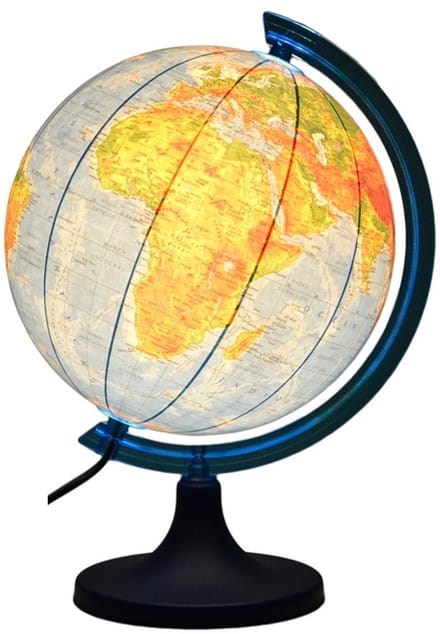 Verlichte Geografische Wereldbol 250mm - Educatief Cadeau