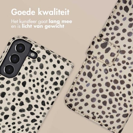 imoshion Hoesje - Geschikt voor Samsung Galaxy S21 - Design Bookcase smartphone - Black And White Dots