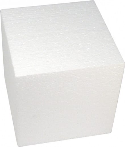 Rayher hobby Piepschuim vormen/figuren kubus - wit - 20 x 20 cm - knutselen artikelen
