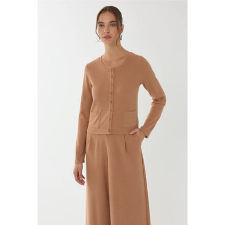 Knopen-Voorkant Gebreide Cardigan