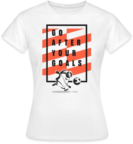 Minions Voetbalontwerp Go After Your Goals T-Shirt Dames