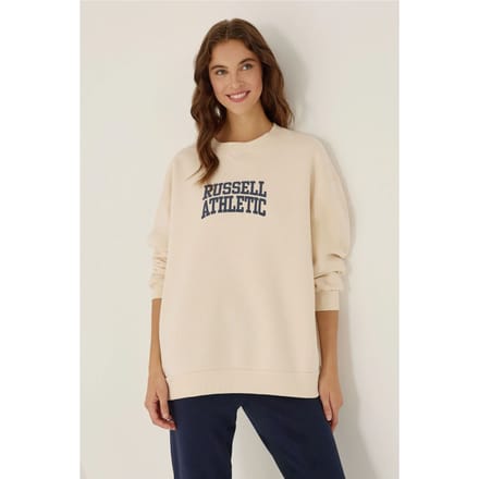 Overmaat Geprinte Rundhals Sweatshirt