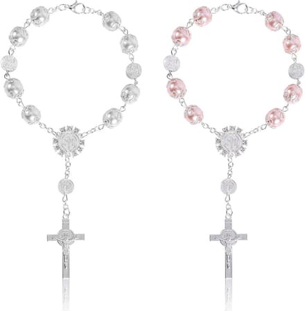 Ronte - Auto rozenkrans spiegel hanger voor auto-interieur - Religieuze geschenken - 2 stuks