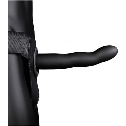 Ouch - Holle Strap-on dildo licht gebogen 20 cm - Zwart