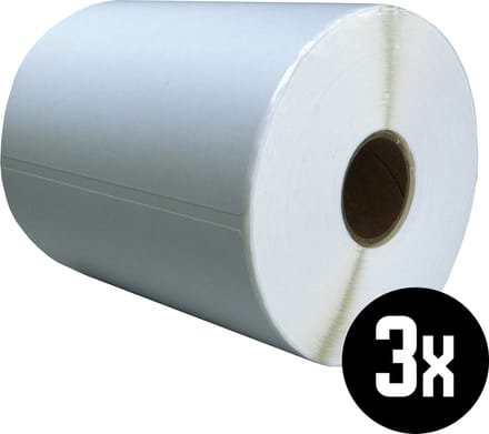 DULA Compatible Zebra Labels 102x210mm - 210 etiketten per rol - kern 25mm - Wit- Permanent - 3 rollen