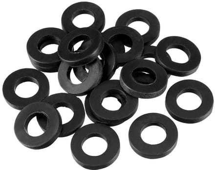 Platte wasmachine Assortiment grootte platte ringen, zwart Pack van 20 19mmx10mmx3mm