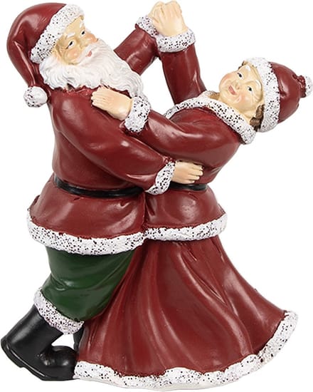 Clayre & Eef Kerstdecoratie Beeld Kerstman 12x8x15 cm Rood Kunststof