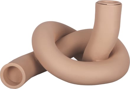 Present Time - Kandelaar knot - Keramiek - Bruin -  13,3 x 10 cm