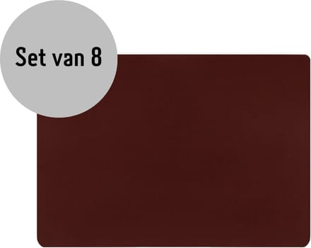 Krumble Placemat PU Leer - Placemat - Placemats - Onderlegger - Onderleggers - Rood - Set van 8
