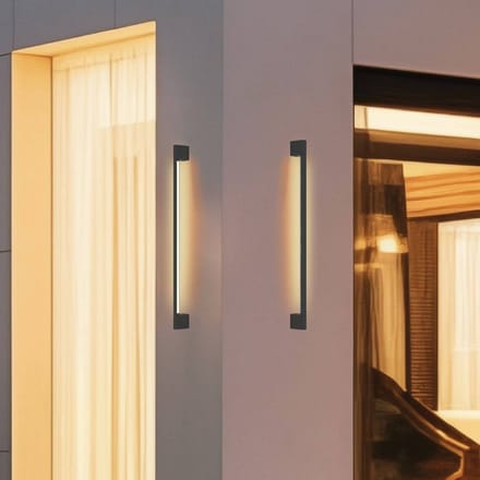 Viokef LED buiten wandlamp Tessa, donkergrijs, hoogte 90 cm, metaal