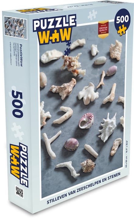 Puzzel Zeeschelpen - Grijs - Koraal - Legpuzzel - Puzzel 500 stukjes