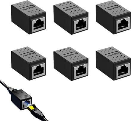 RJ45 Connectoren - Ethernet Koppeling - Netwerk Uitbreiden - Hoge Snelheid Data - 6 Stuks - Zilver