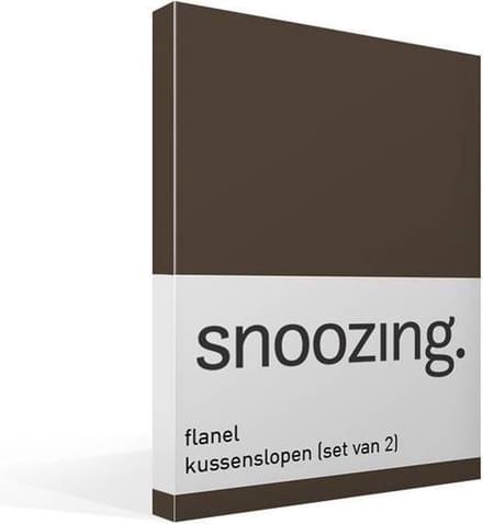 Snoozing - Flanel - Kussenslopen - Set van 2 - 50x70 cm - Bruin