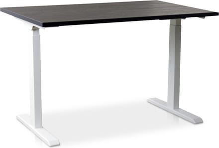 Zit-sta bureau snelslinger verstelbaar - MRC FAST FLEX | 140 x 80 cm | frame wit - blad zwart eiken