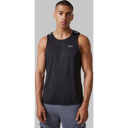 Heren Active Engineered Performance Regular Fit Vest | Black | Size Medium