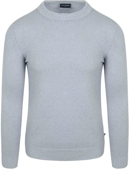 Suitable Pullover Bouclé Blauw - Maat M - Heren - Sweater