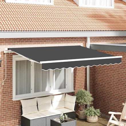 vidaXL - Uitschuifbare - luifel - Antraciet - 300 - x - 200 - cm - Stof