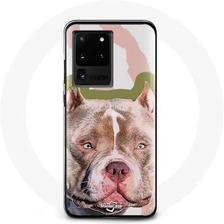 Case voor Samsung Galaxy S20 Ultra Bruin Pitbull Hond bruin