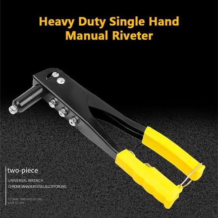 Popnagelpistool Kit Heavy Duty Eenhands Handmatig Popnagelapparaat met 4 Verwisselbare Koppen 3 32 Inch 1 8 Inhc 5 32 Inch 3 16 Inch black