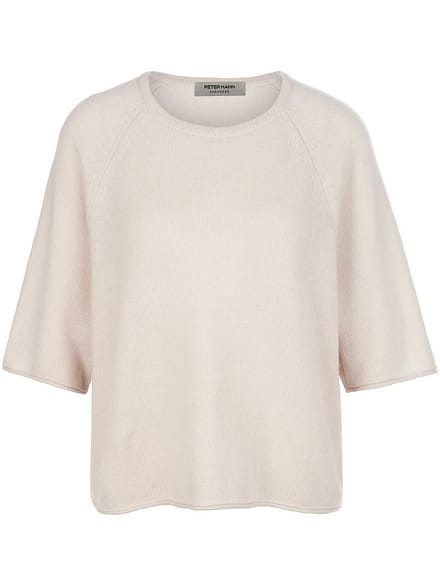 Trui ronde hals 100% kasjmier Van Peter Hahn beige