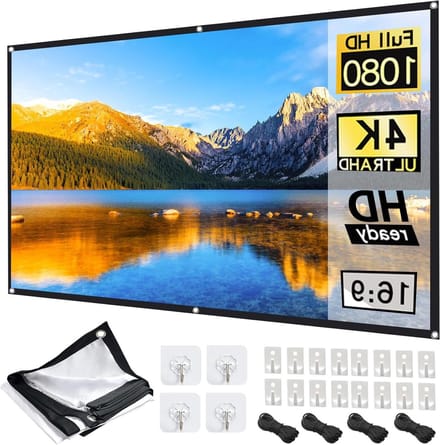 Projectiescherm - Beamerdoek Beamer Canvas - Thuisbioscoop Creëren - Kreukvrij Polyester - 60 inch 16:9 - Wit