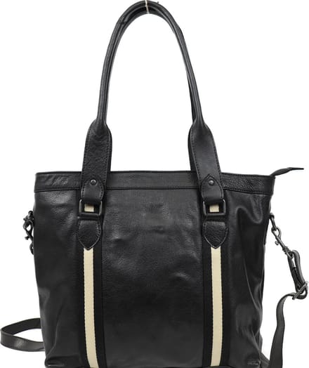 Bear Design Tygo Stripe Leren Handtas / Schoudertas - Zwart