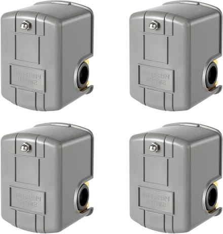 Pomp Drukschakelaar - Bronpomp Controle - Waterdruk Regelen - Instelbaar Differentieel - 4 Stuks - Grijs