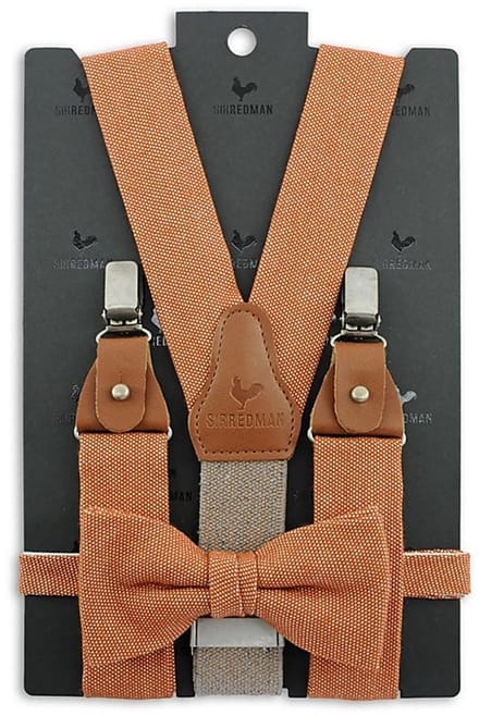 Sir Redman - Bretels met strik - x Aarden bretels combi pack Sustainable Stan Rust - roestoranje / wit