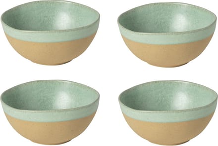 Costa Nova aardewerk kom 16 cm Arenito Cyaan aqua set van 4