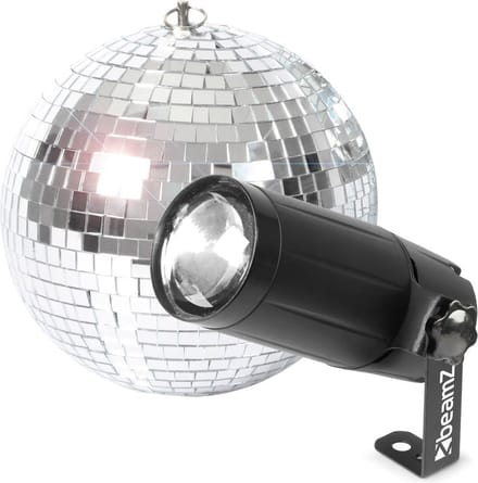 Discobal met verlichting - BeamZ discobol 20cm met LED pinspot - Discobal kinderen