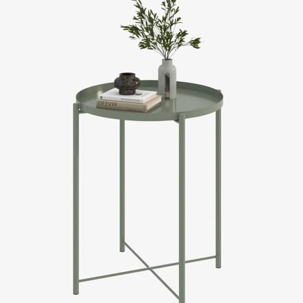 Ronde bijzettafel - Eettafel klein - Meerdere ruimtes - Afneembare dienblad - Niet gespecificeerd - Groen