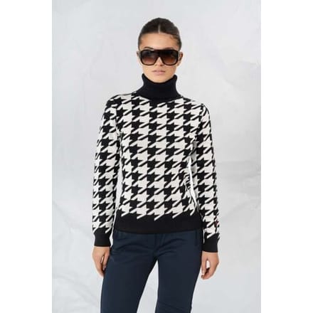 FAMME Houndstooth Sweater Black L